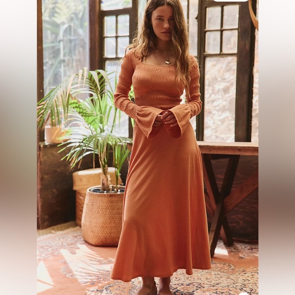 Free People Dresses & Skirts - Free People Kiera Midi Dress in Candied Melon, NWT, size M
